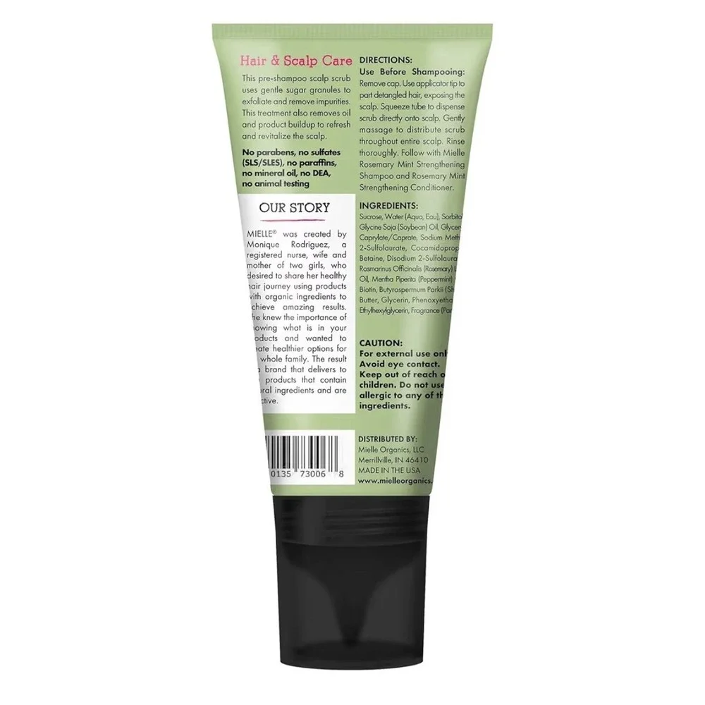 MIELLE Clarifying Sugar Scalp Scrub, Rosemary Mint, 6 oz (170 g) Scalp Treatment